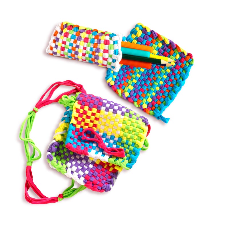 Made By Me Easy Steps Weaving Loom for Kids, Includes 165 Loom Loops & 1 Weaving Loom with Loom Hook, Makes 4 Projects, Hook & Loop Potholder Kit, DIY Weaving Kit, Potholder Loom Kit, Kids Crafts - Image 4